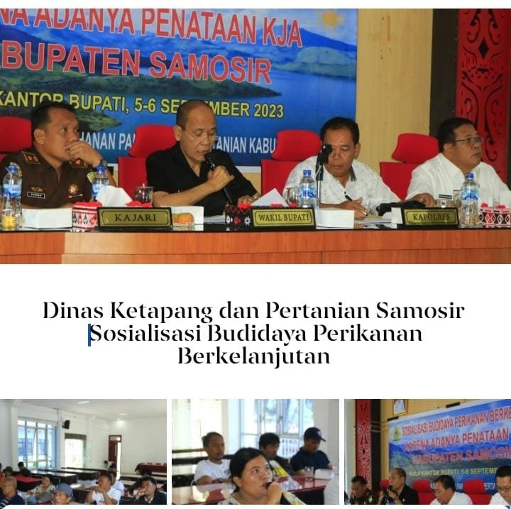 Pemerintah Kabupaten Samosir Bersama Dinas Ketahanan Pangan dan Pertanian melaksanakan sosialisasi Budidaya Perikanan Berkelanjutan