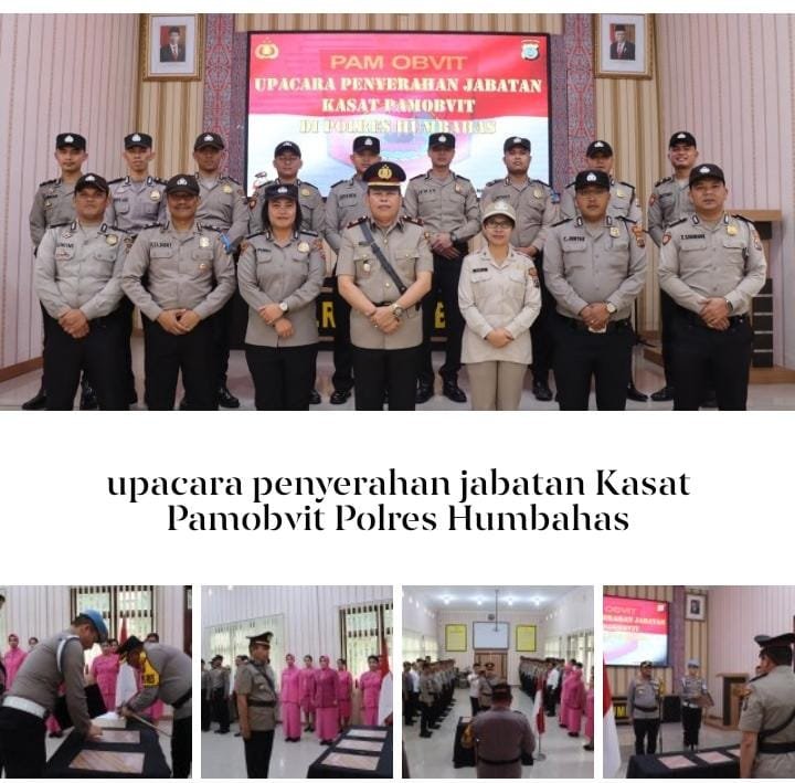 Kapolres Humbahas AKBP Hary Ardianto Pimpin Penyerahan Jabatan Kasat Pamovit