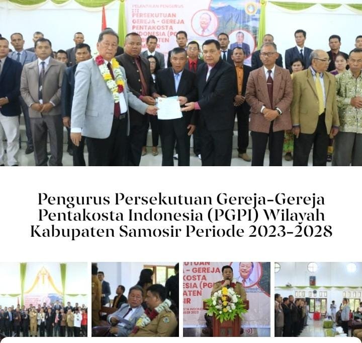 Bupati Samosir Hadiri Pelantikan Pengurus Persekutuan Gereja-Gereja Pentakosta Indonesia (PGPI) Wilayah Kabupaten Samosir Periode 2023-2028