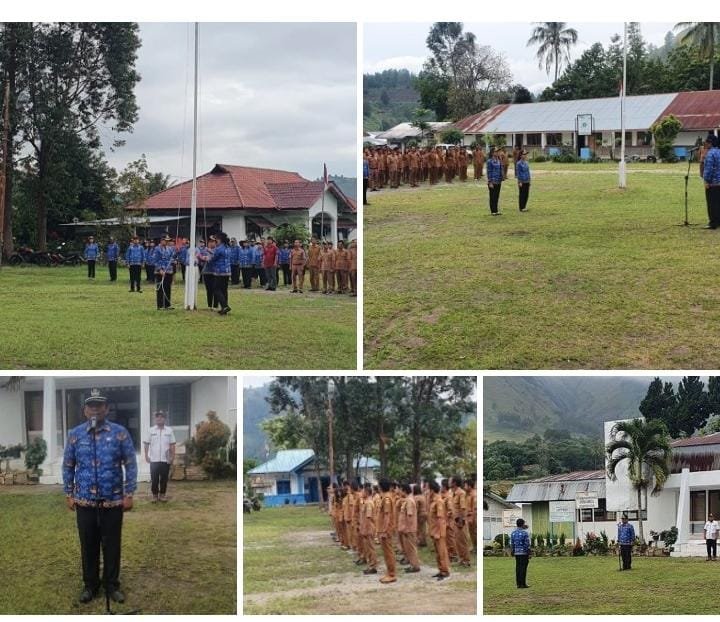 Pemerintah Kecamatan Harian & Pemerintah Desa Laksanakan Upacara Hari Kesadaran Nasional