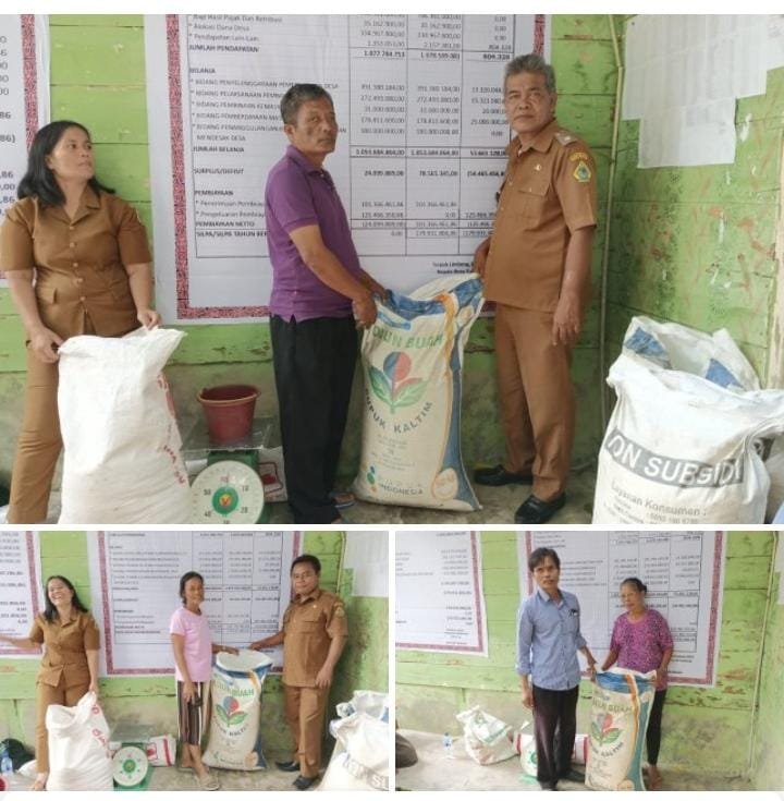Pemerintah Desa Turpuk Limbong Salurkan Pupuk Urea Kepada 120 KK Masyarakat Petani