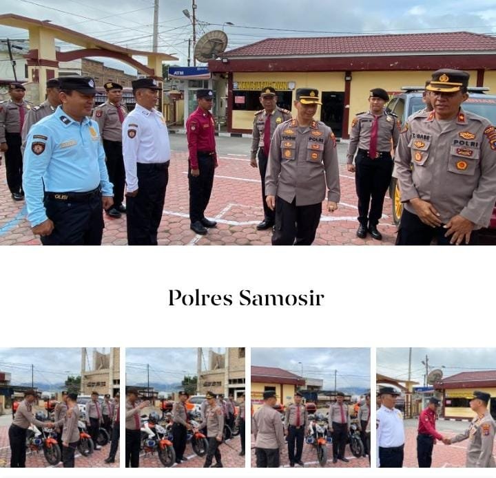 Kapolres Samosir AKBP Yogie Hardiman, S.H., S.I.K., M.H Berangkatan Personil Sat Pam Obvit ke Polsek Jajaran