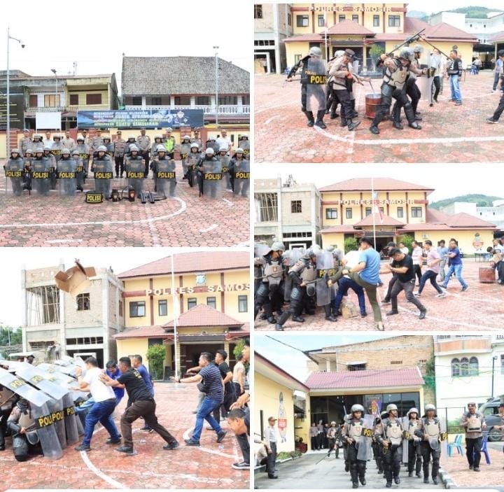 Polres Samosir Melaksanakan Pengecekan dan Gladi Sispamkota Dalam Kesiapan Menghadapi Pemilu 2024