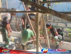Babinsa 02 Amanuban Tengah Bersama Warga Melakukan Gotong Royong Untuk Kelancaran Transportasi