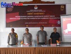 KPU Humbahas Laksanakan Rapat Koordinasi Kampanye Rapat Umum Dengan Peserta Pemilu