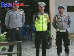 Kasat Lantas Polres Samosir AKP Yuswanto, S.H Cek Kehadiran Personil Pengamanan Ibadah Minggu Gereeja Berjalan Aman
