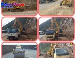 UPTD Peralatan Dinas PUTR Samosir Melakukan Pembenahan jalan Sp. Gotting- janji raja STA 0+000 – 0+270.