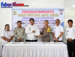 Bupati Samosir & Kapolres Samosir Teken Naska Perjanjian Hibah Daerah