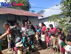 Cerdaskan Anak Bangsa, Babinsa Aktif Bagi PMT(Pemberian Makan Tambahan) Program Ibu KASAD dan Ibu Pangdam IX/Udayana
