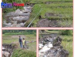 Saluran Irigasi/Fivanisasi Jebol Pasca Banjir Bandang Di Perbatasan Desa Cinta Maju-Desa Parsaoran