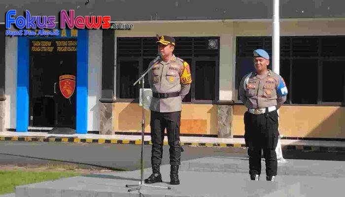 Pimpin Apel Pergeseran Pasukan dalam rangka Pengamanan TPS Pilkada Serentak Tahun 2024 Ini Harapan Kapolres Bitung