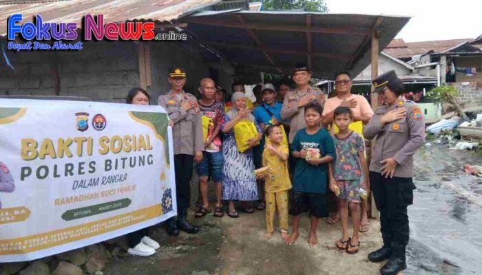 Polres Bitung Salurkan Bantuan Bagi  Warga Terdampak banjir.