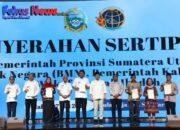 Perkuat Kepastian Hukum Atas Hak Tanah Aset Pemda, Menteri ATR Dan Kepala BPN Menyerahkan 875 Sertipikat Di Provinsi Sumatera Utara
