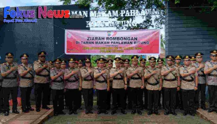 Semarak HUT Bhayangkara Ke -79 Polres Bitung Ziarahi TMP Kadoodan