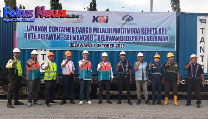 Kereta Api Resmi Beroprasi, Layani Container Kargo Multimoda Tujuan Belawan-Sei Mangkei