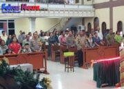 Kapolres Bitung Rayakan Malam Natal Bersama Jemaat, Pengamanan Berjalan Kondusif