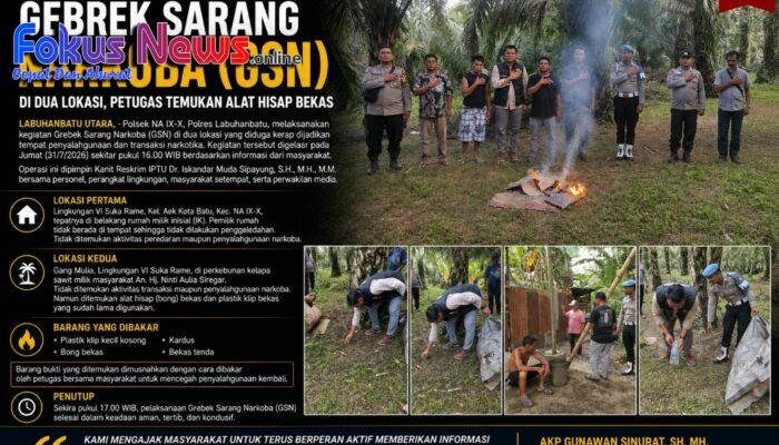 Polsek NA IX-X Gelar Grebek Sarang Narkoba, Tidak Temukan Aktivitas Peredaran di Dua Lokasi